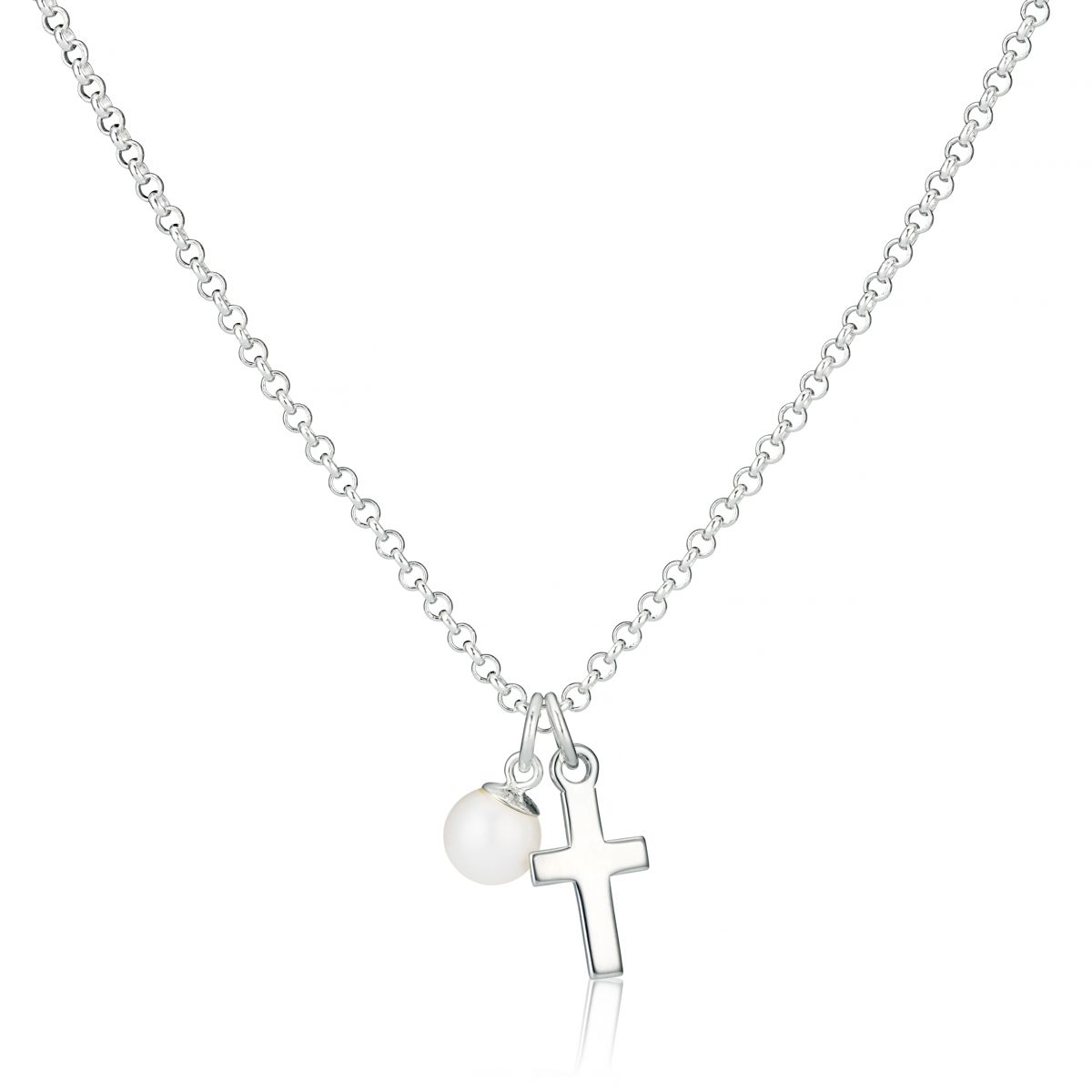 Signature Silver Cross Necklace | First Communion Necklace