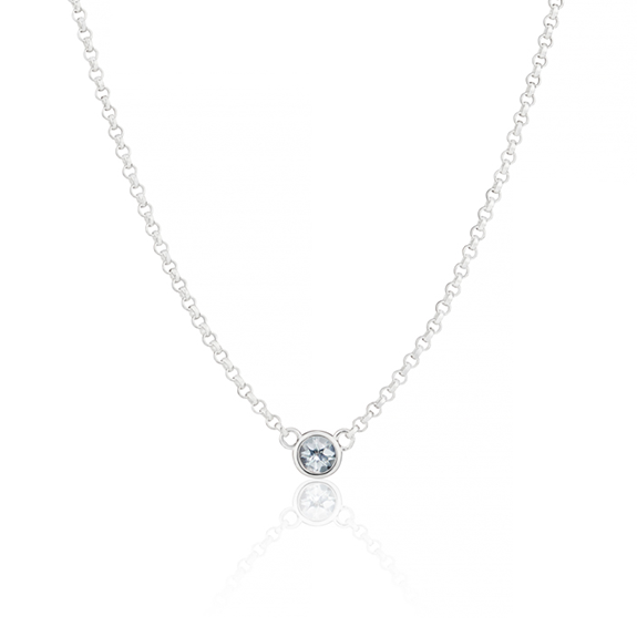 March Aquamarine Birthstone Necklace