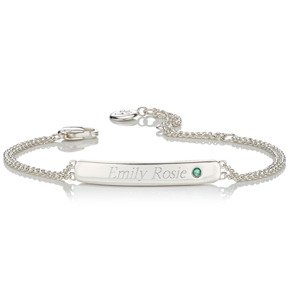 Personalized May Emerald Birthstone Bracelet