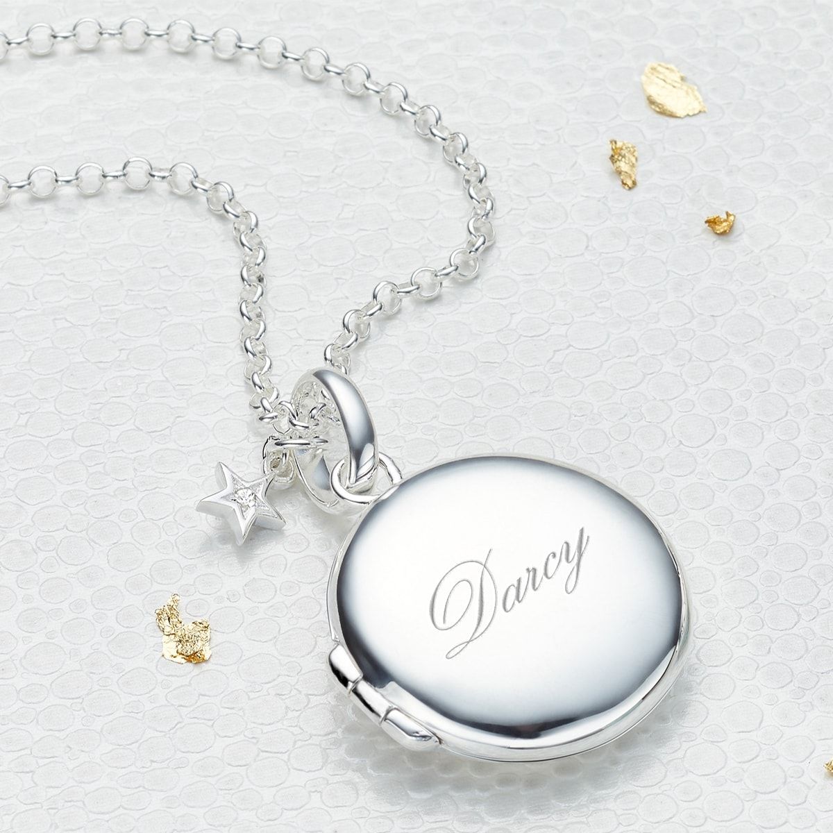 Personalised Large Lulu Diamond Locket Necklace