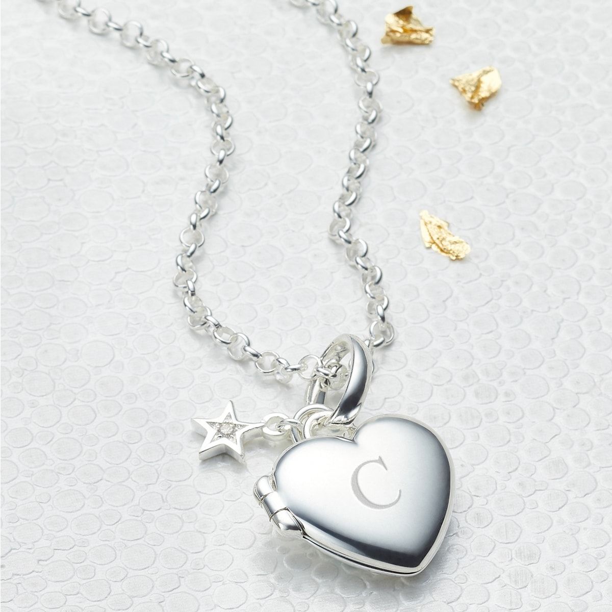 Personalized Small Heart Diamond Locket Necklace