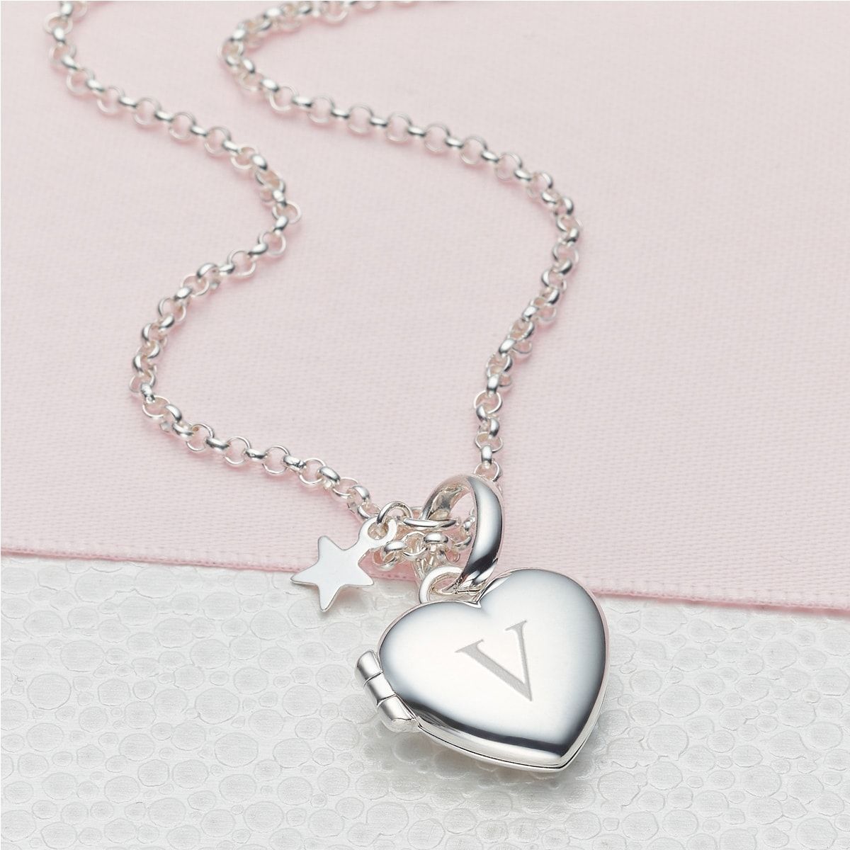 Personalized Small Heart Locket Necklace