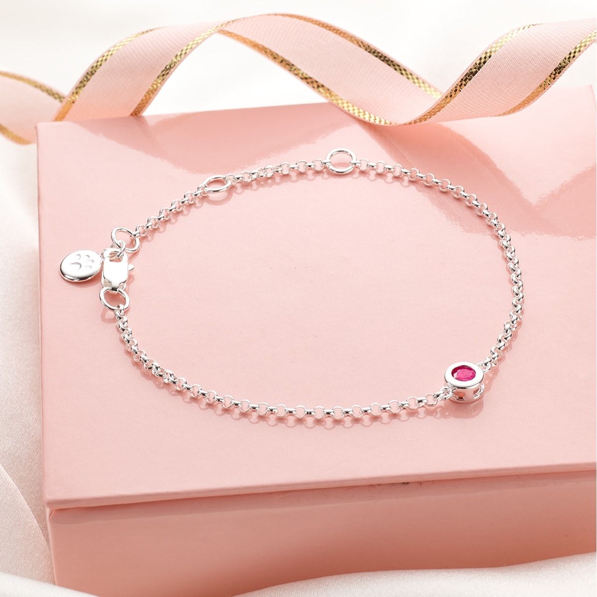 July Birthstone Bracelet - Ruby