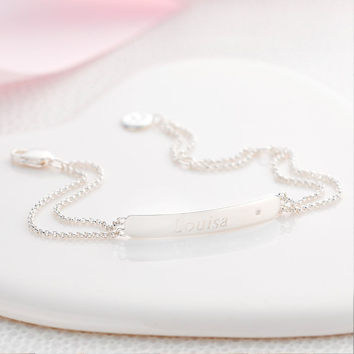 Personalised Diamond April Birthstone Bracelet