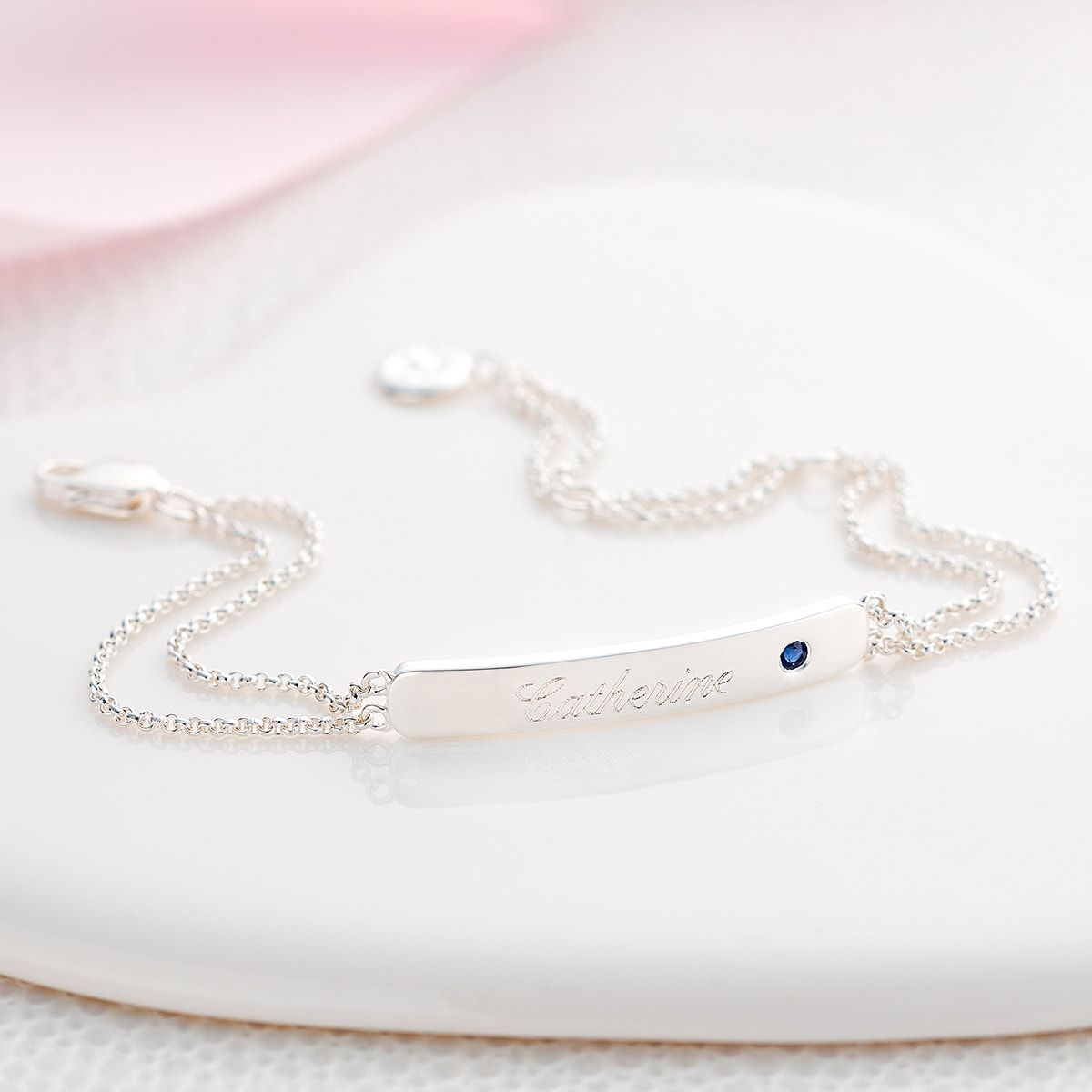 Personalised Sapphire September Birthstone Bracelet