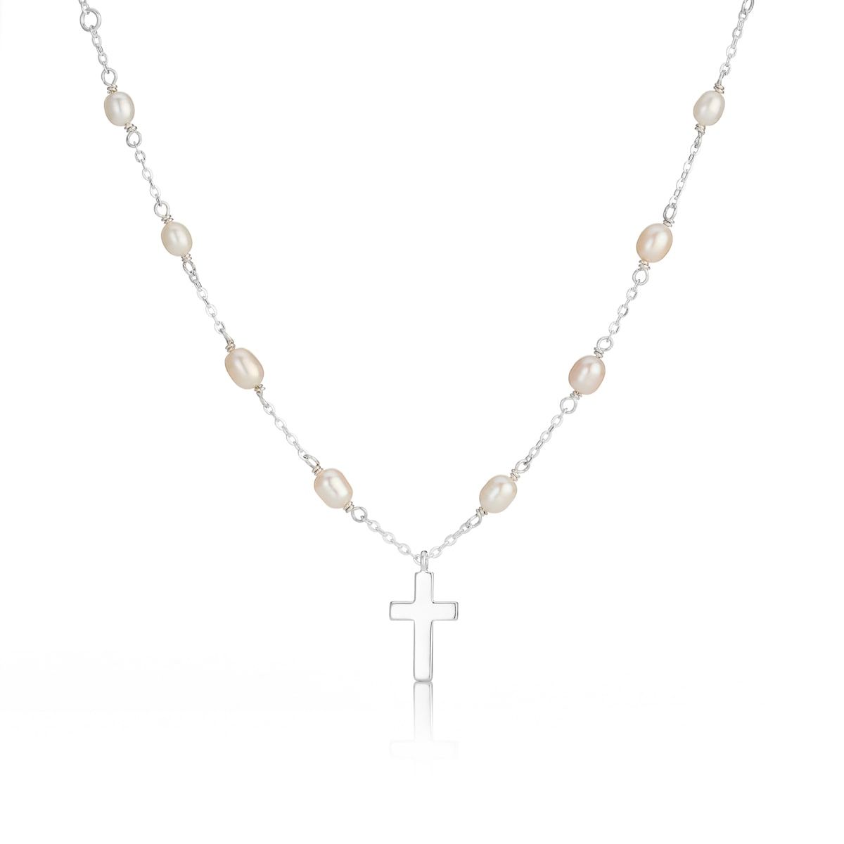 Cross Necklace, Pearl Rosary Bracelet And Pearl Rosary - March Birthst —  Agapao Store
