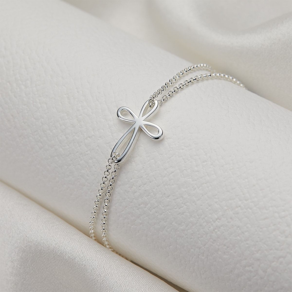 Cherish Silver Cross Bracelet