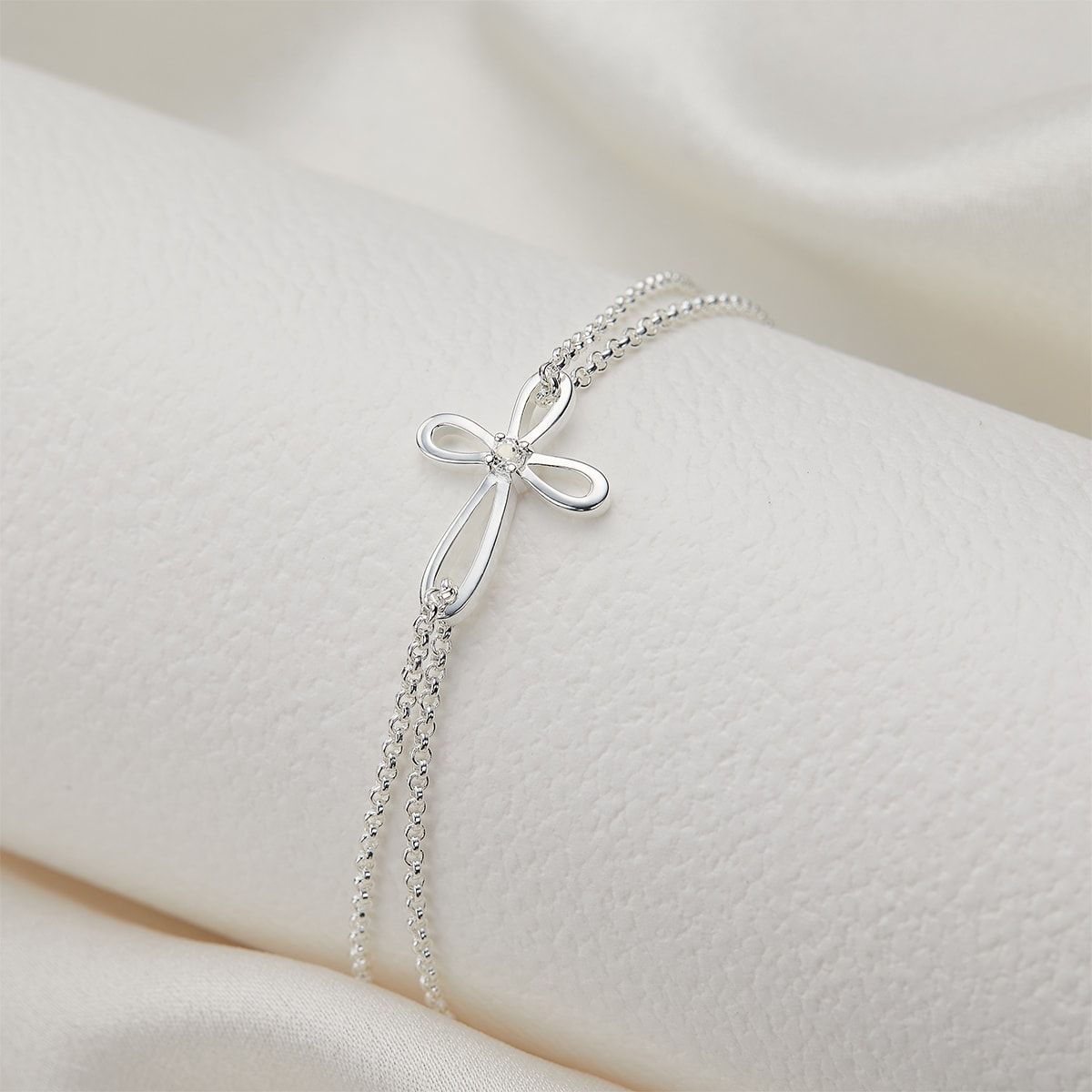 Cherish Diamond Cross Bracelet