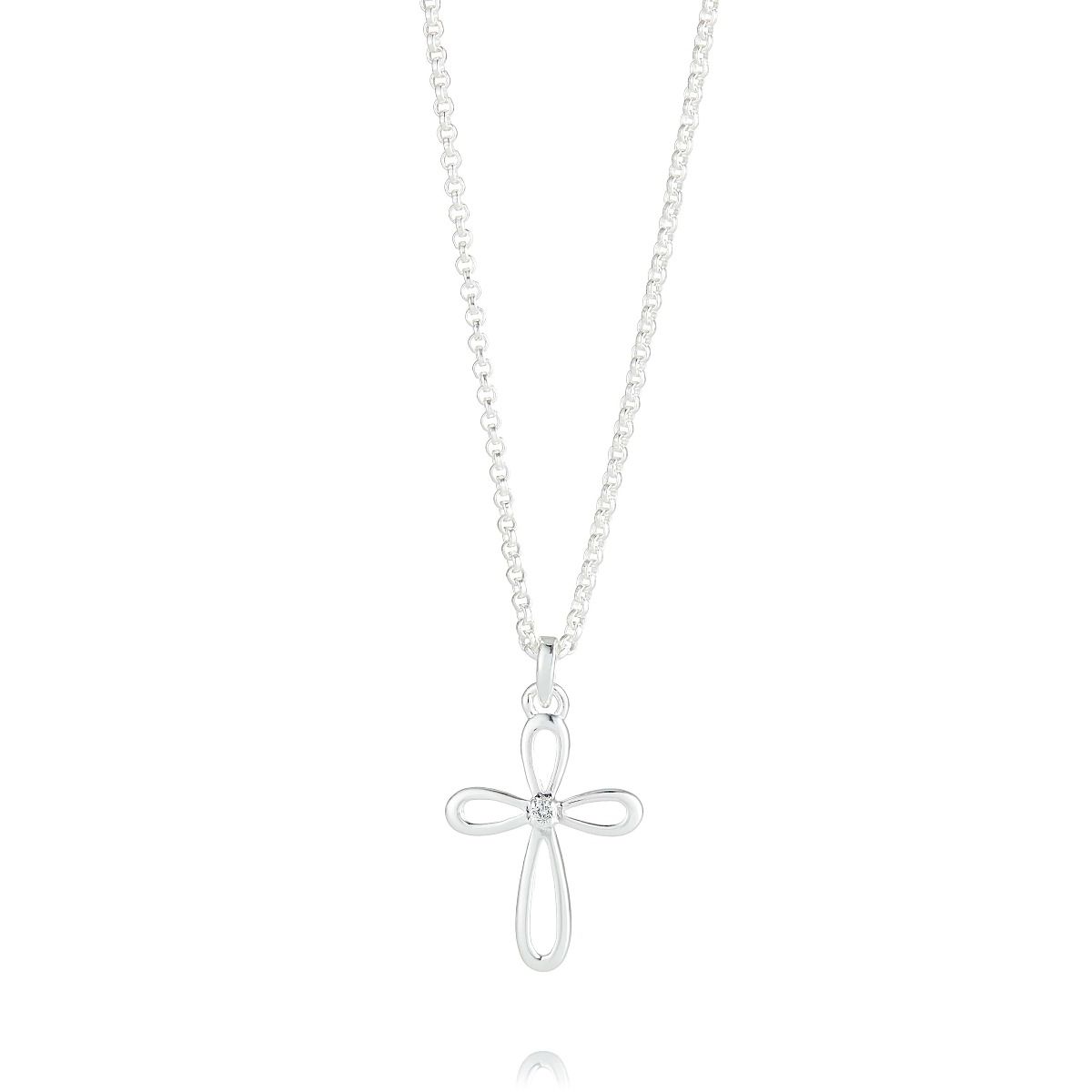 Children's 14k Gold Cross with Diamond 15