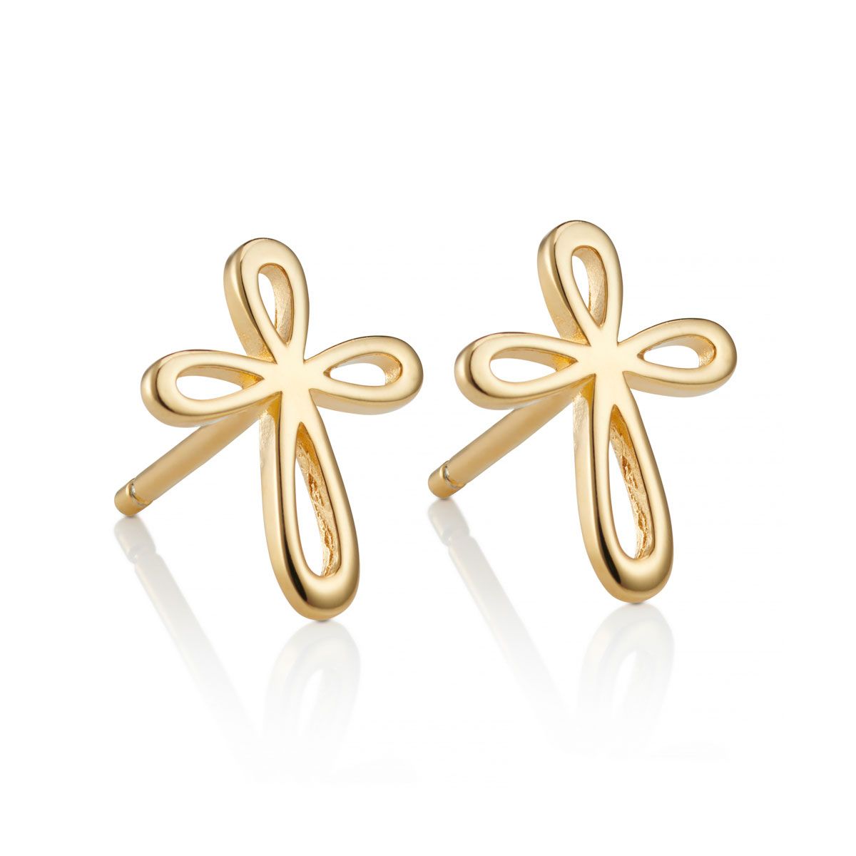 Cherish Gold Vermeil Cross Earrings