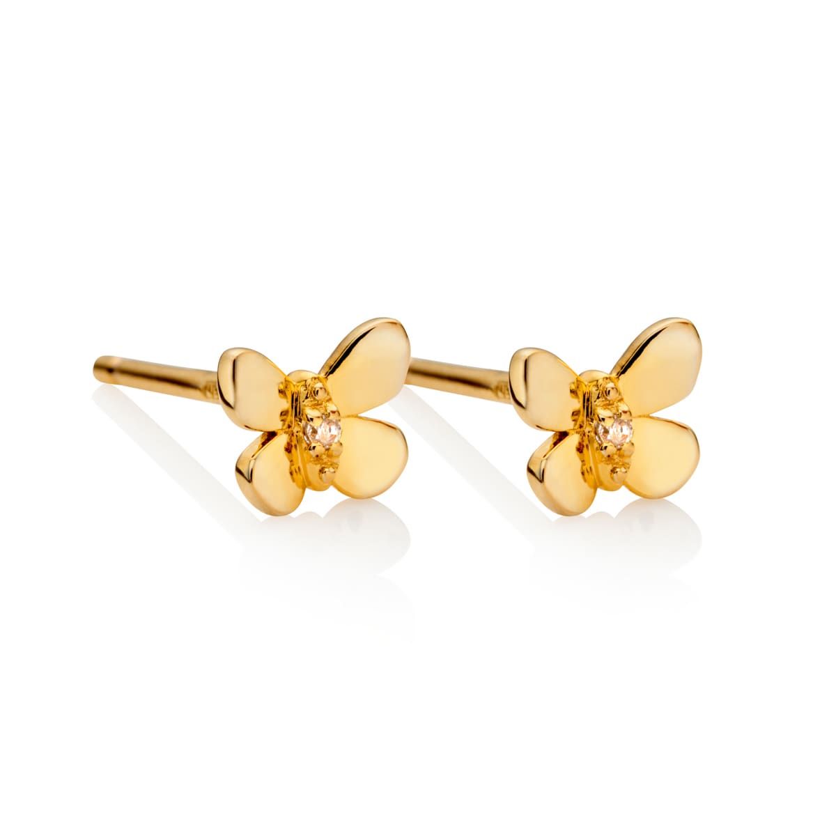 14k Yellow Gold Children's Butterfly Post Earrings 6mm x 8mm Madi K Kids  Jewelry | eBay