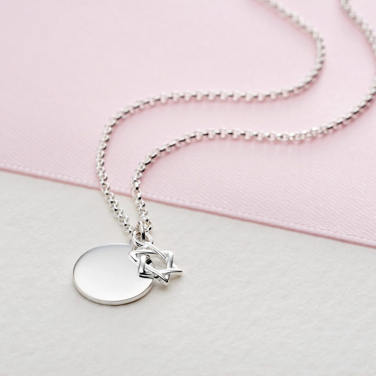Personalised Silver Star Of David Necklace