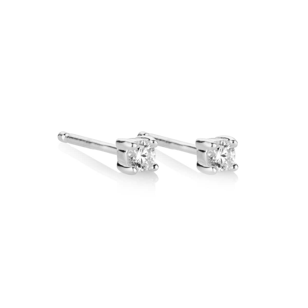 Heirloom Solitaire Diamond Silver Earrings