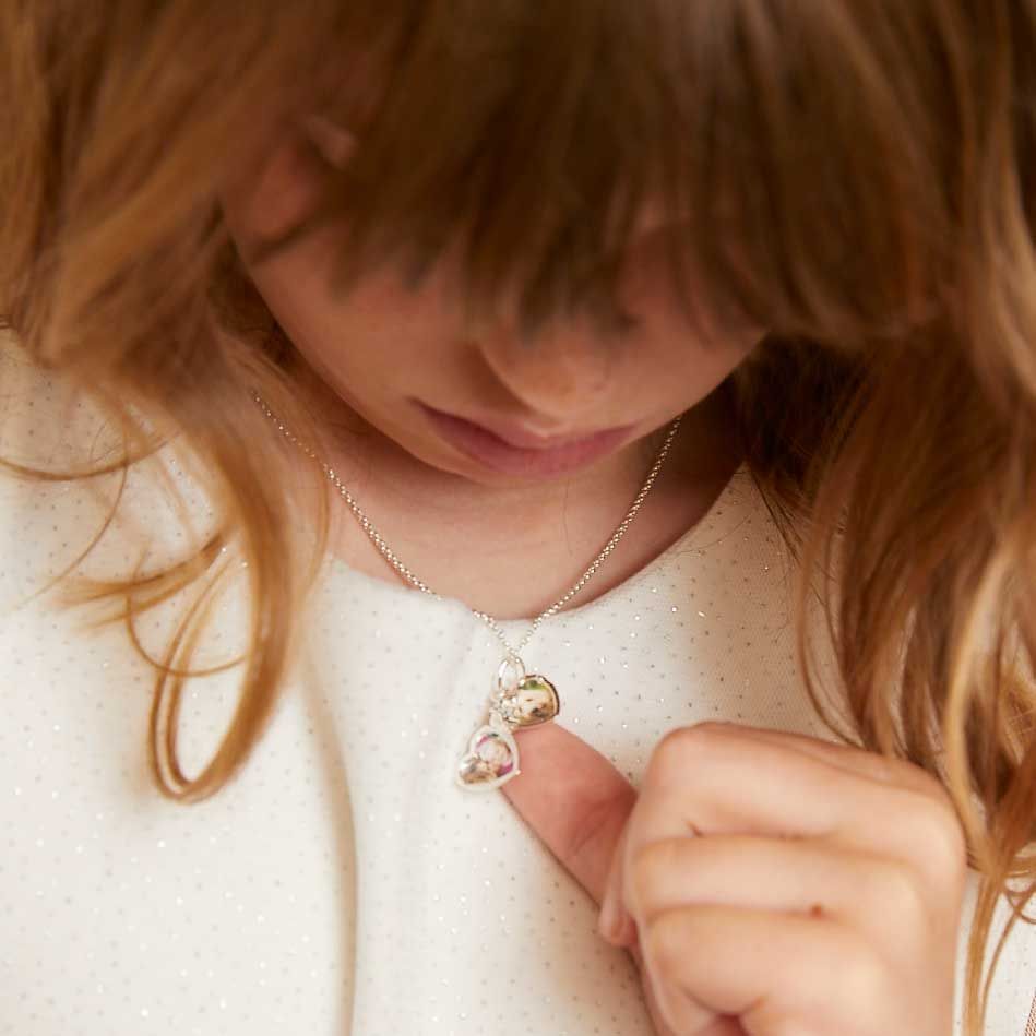 Personalized January Garnet Birthstone Locket Necklace