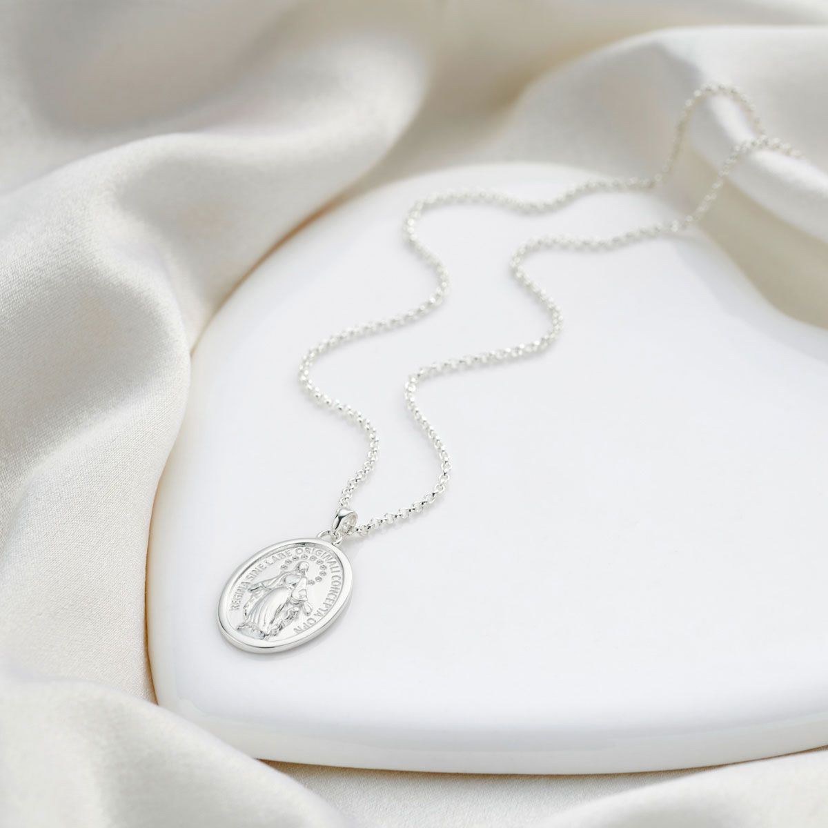 Sterling Silver Miraculous Medal Necklace