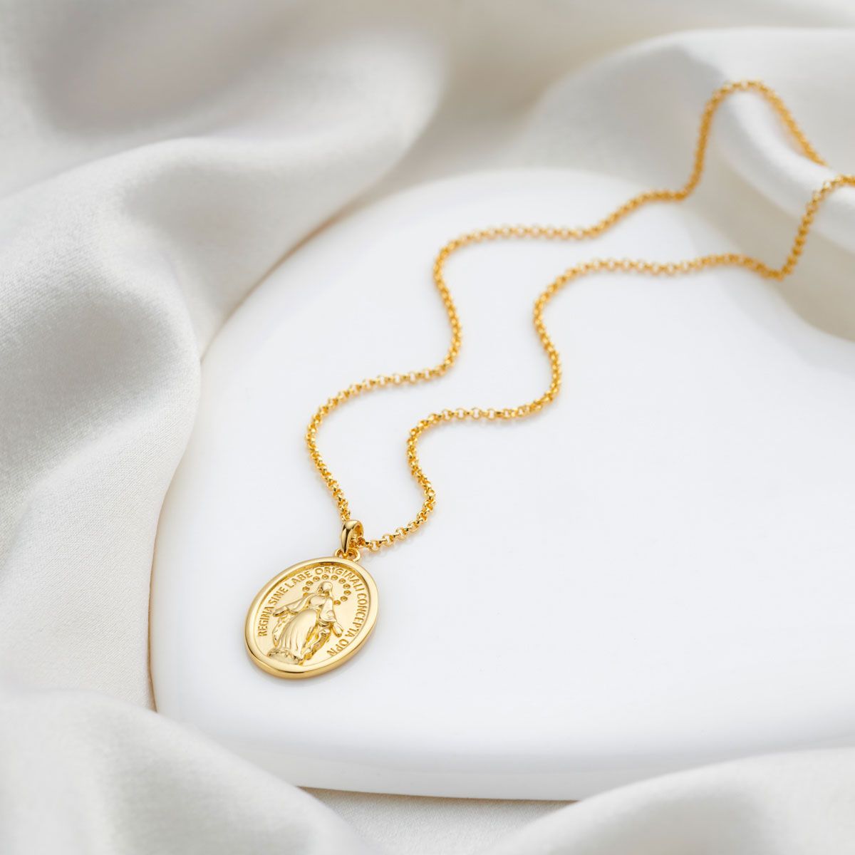 Gold Vermeil Miraculous Medal Necklace