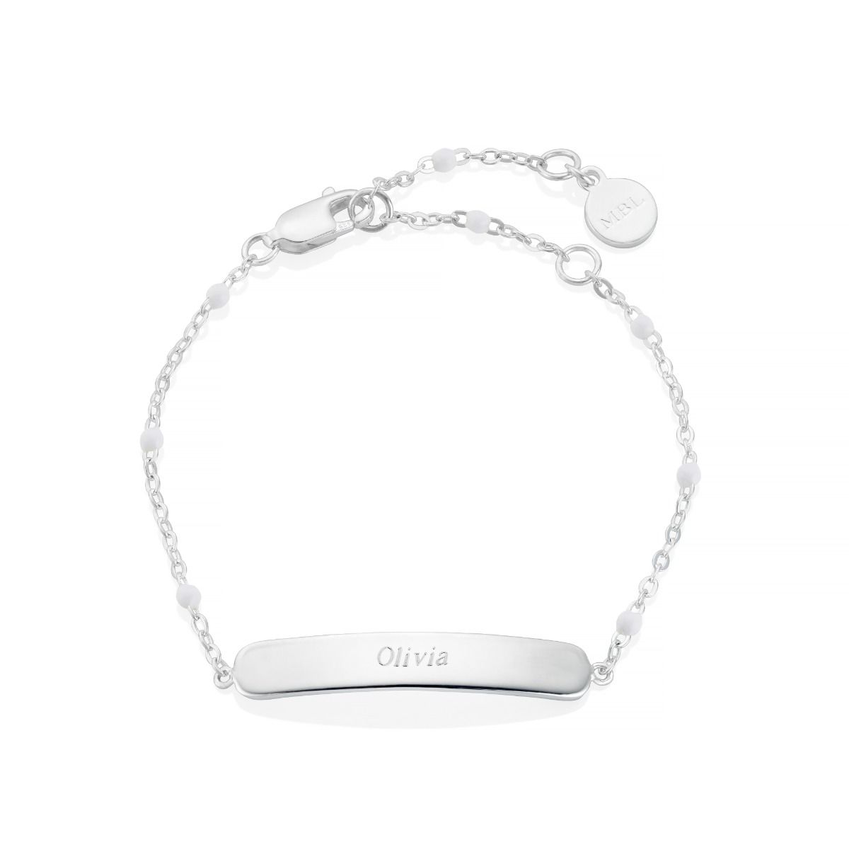 Little Treasure White Sterling Silver Identity Bracelet