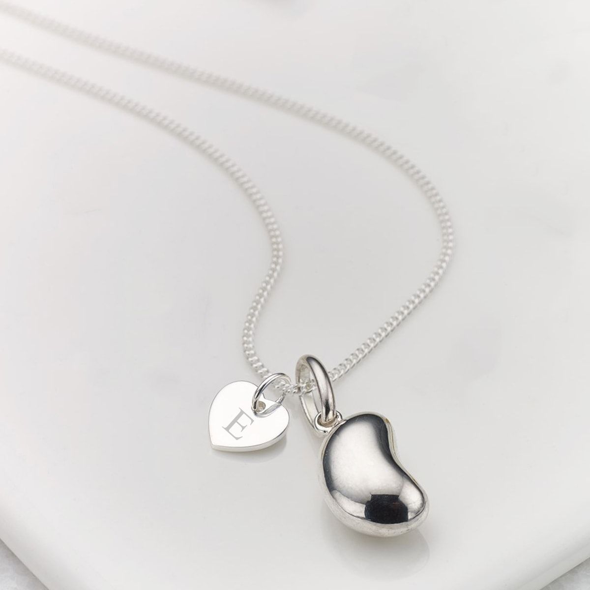 Personalized Signature Jelly Bean Heart Necklace