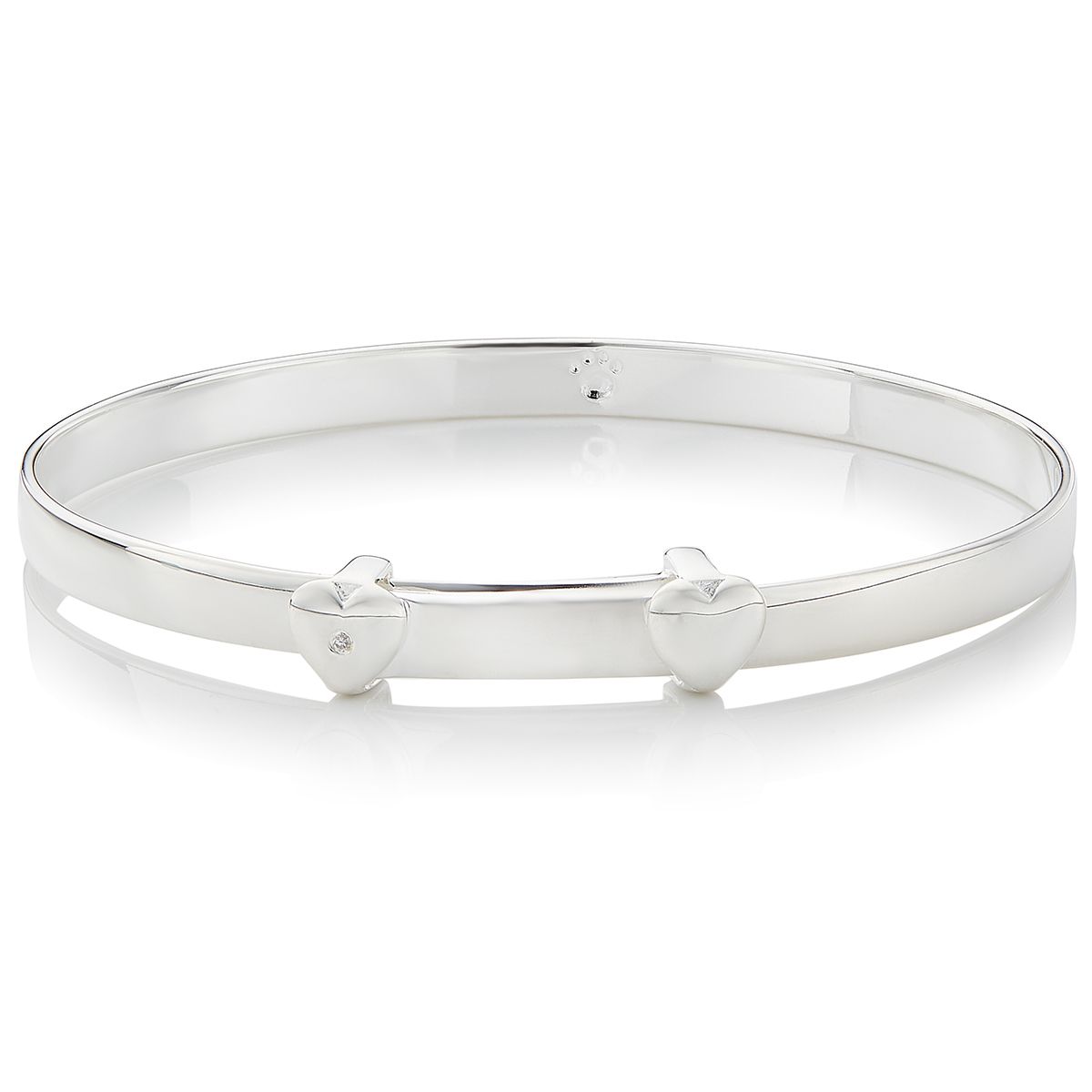 Silver Personalised Christening Baby Bangle — My First Diamond