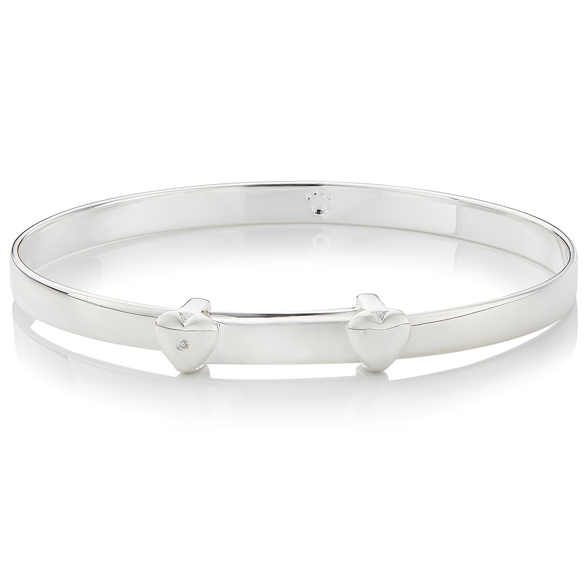 Silver Personalized Baptism Baby Bangle — My First Diamond