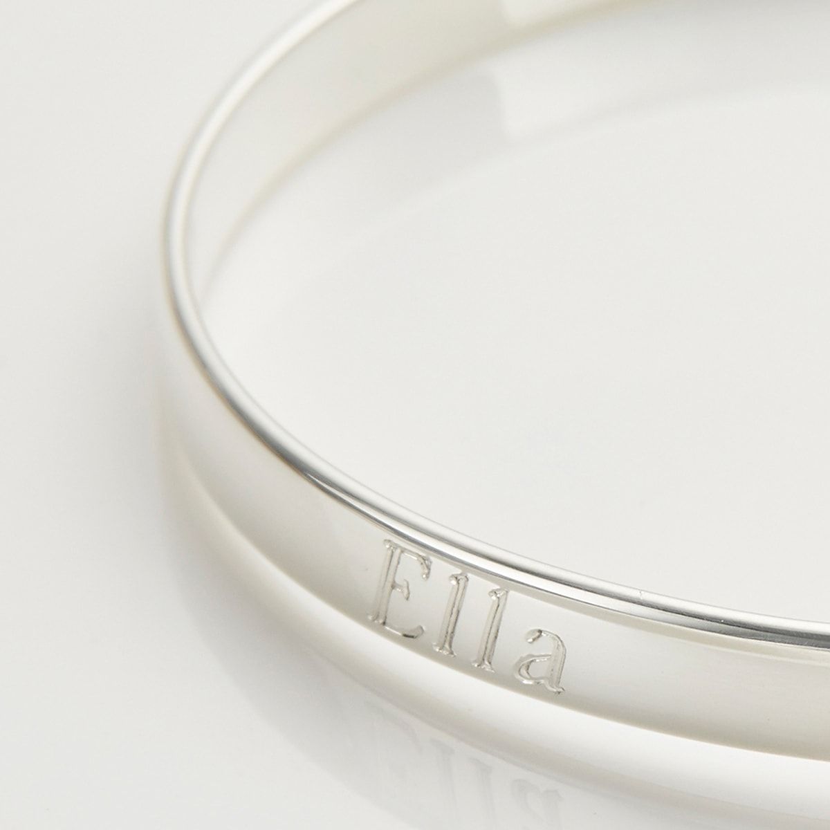 Silver Personalized Baptism Baby Bangle — My First Diamond