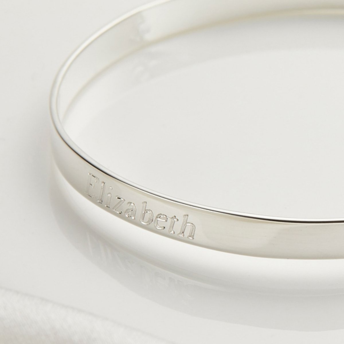 Silver Personalised Christening Baby Bangle — My First Pearl 