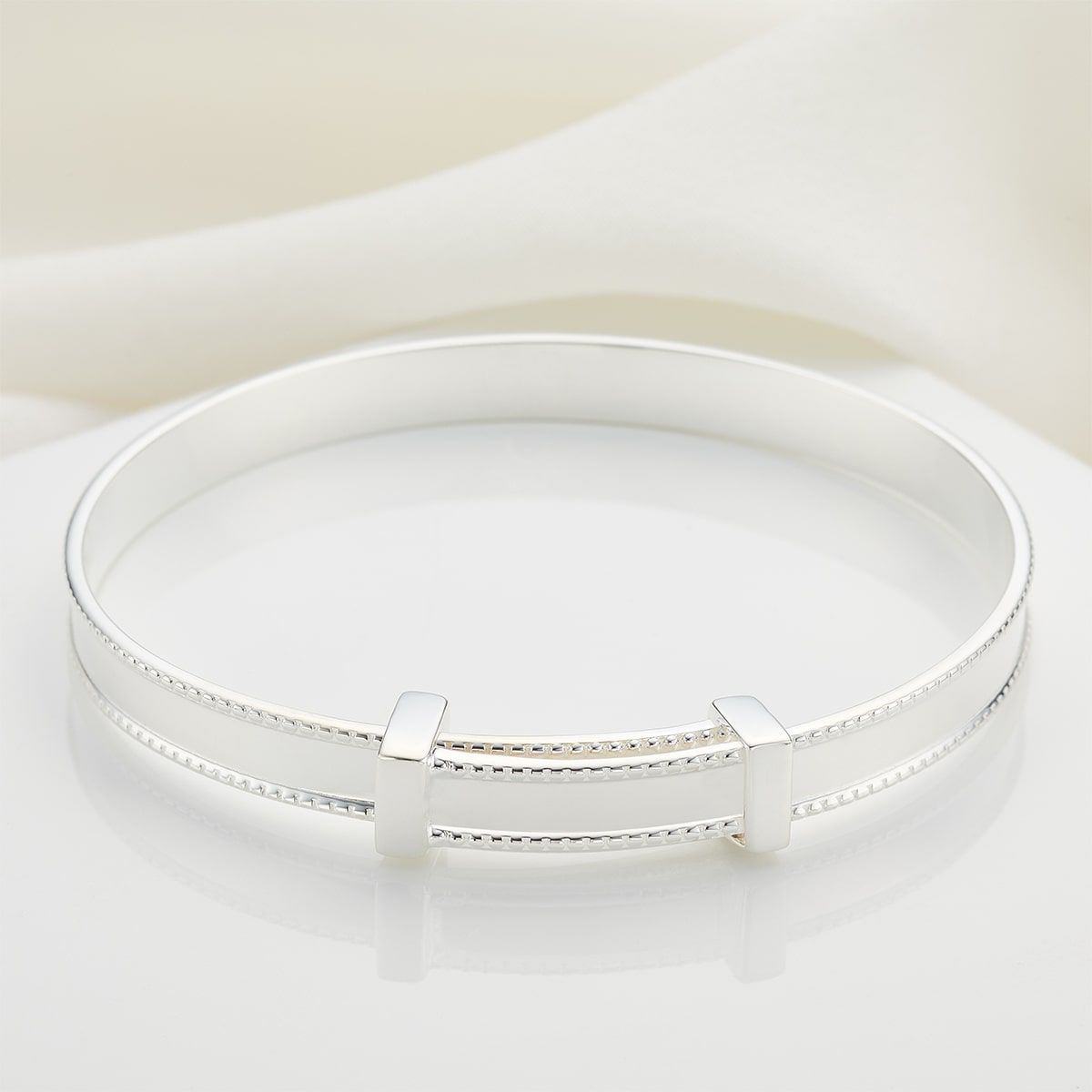 Silver Baptism Baby Bangle — Heritage