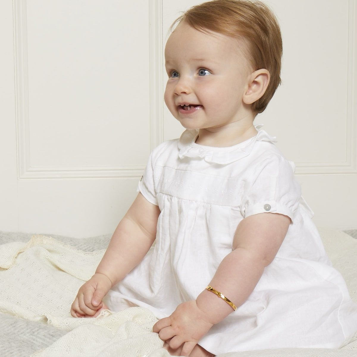 Molly B London Children s Bangle Gold Personalized Baptism Baby Bangle My First Diamond Silver
