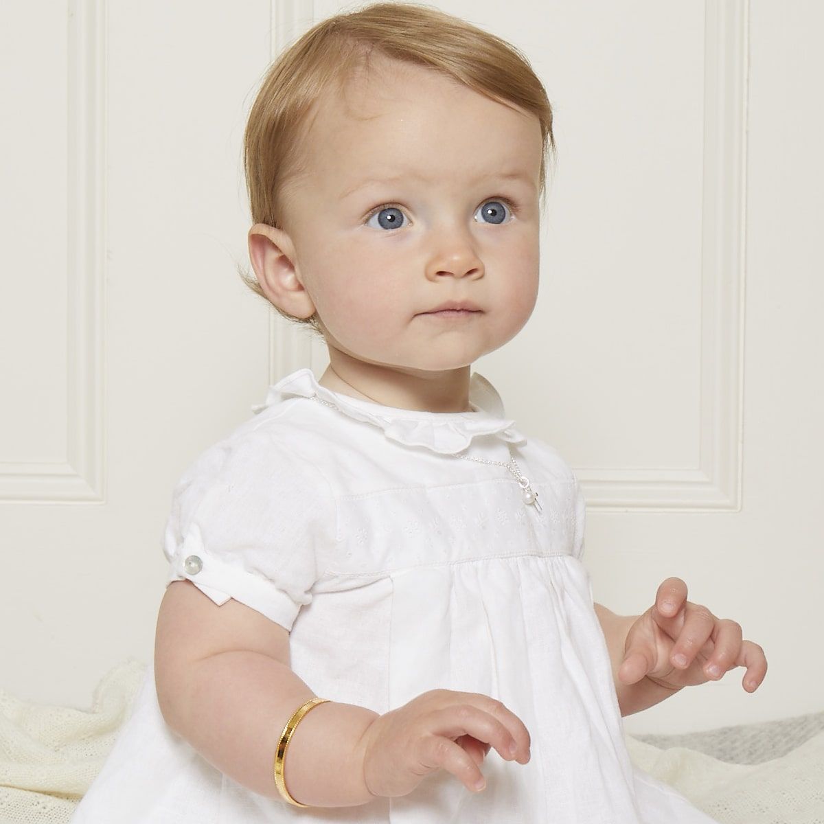 Gold Christening Baby Bangle  — Heritage