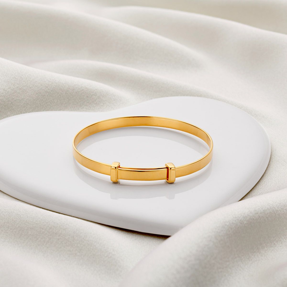 Gold Personalised Christening Baby Bangle — Signature