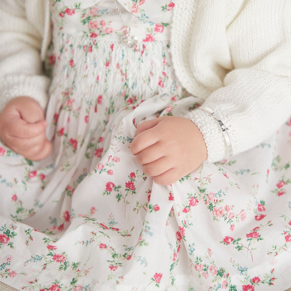 Silver Personalised Christening Baby Bangle — Signature