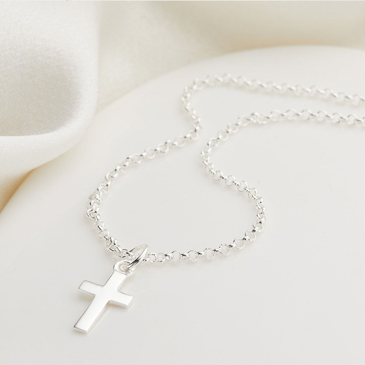 Childrens silver cross necklace new arrivals