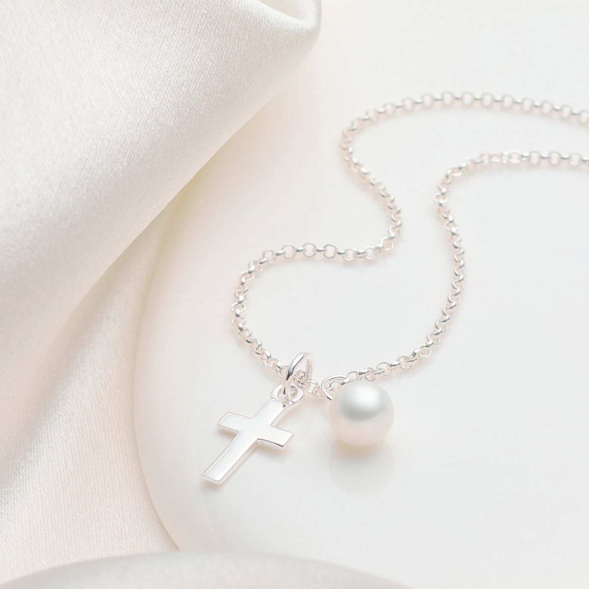 My First Communion Silver Cross Necklace Holy Communion Gifts