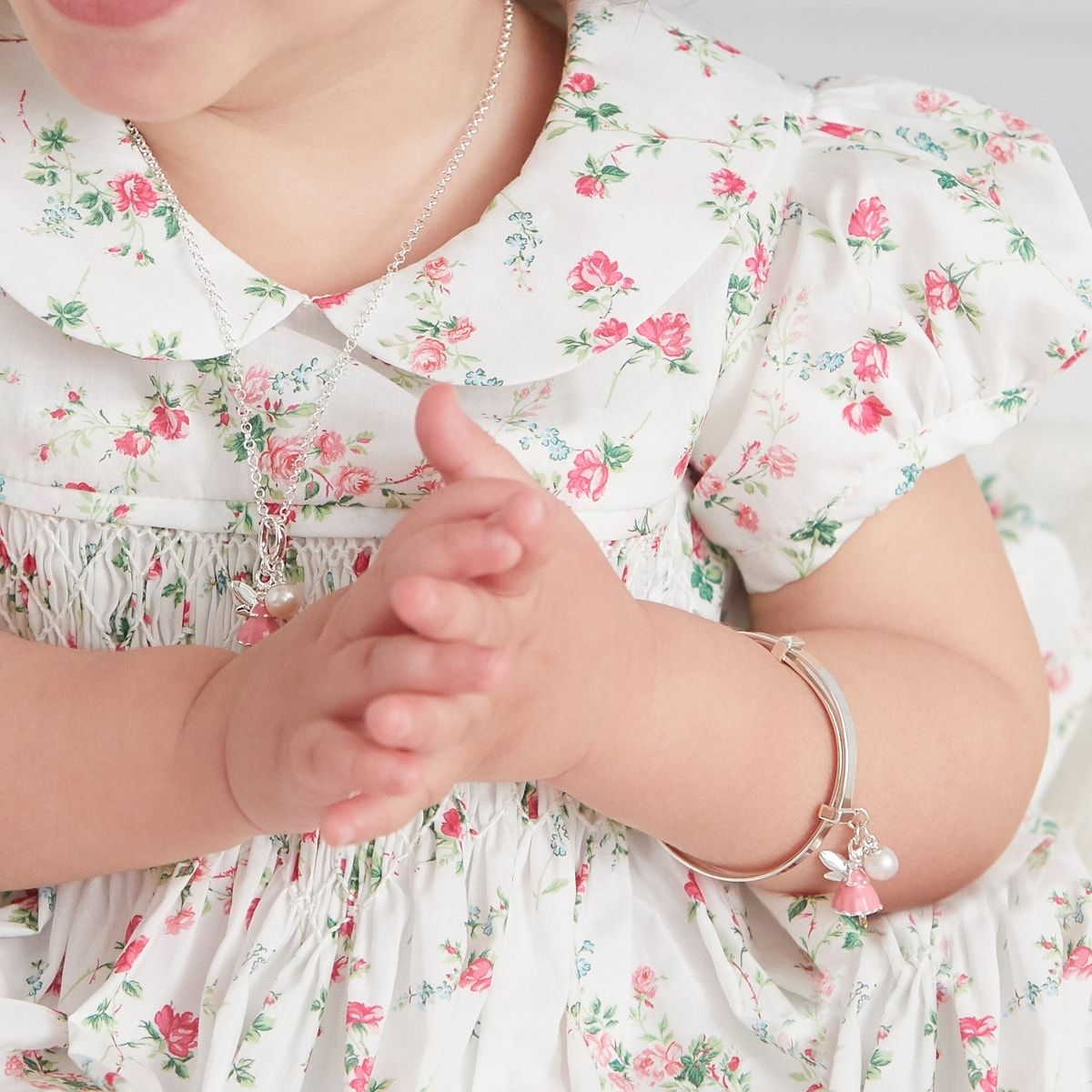 Silver Pink Fairy Baby Bangle — Fairy Wish