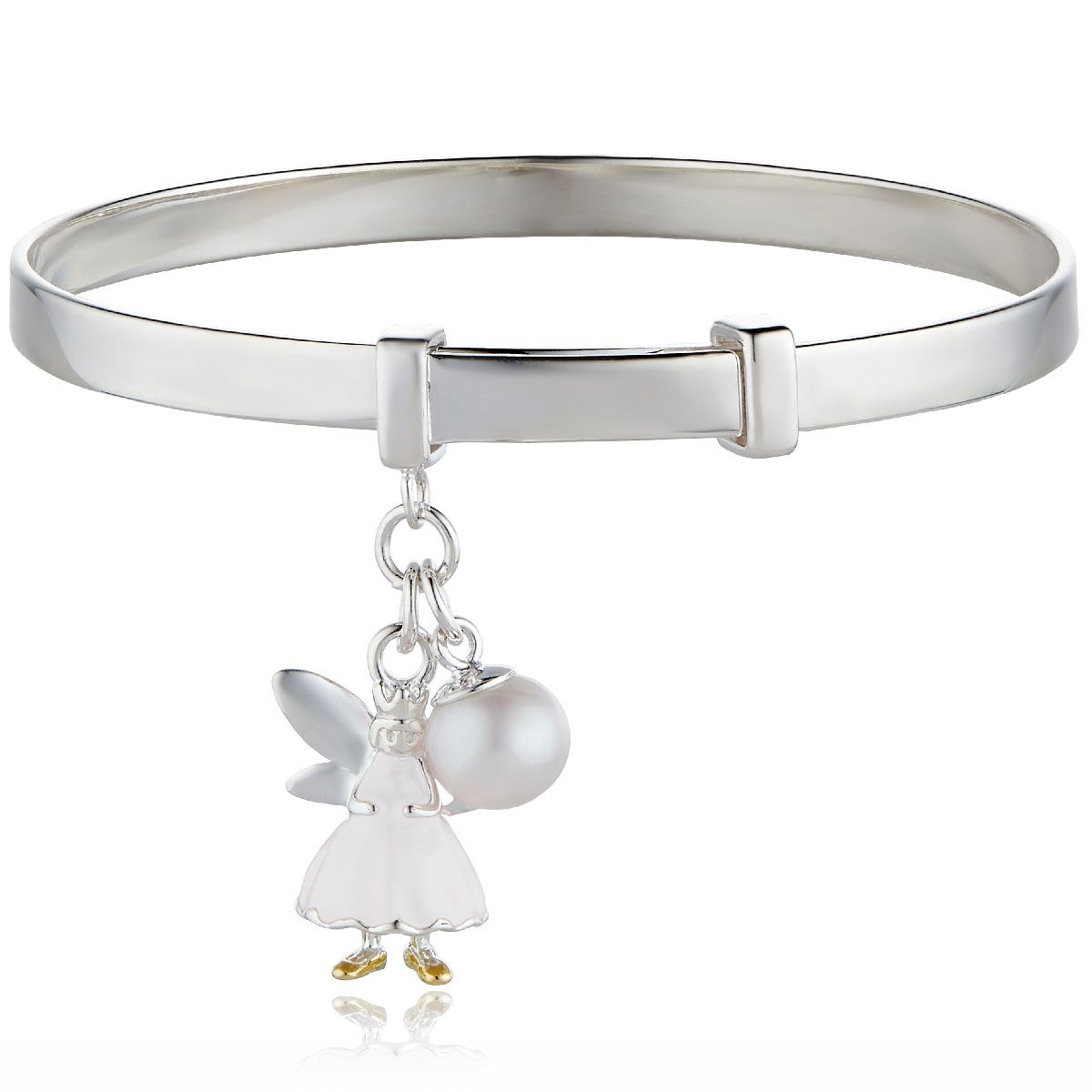 White gold sales christening bangle