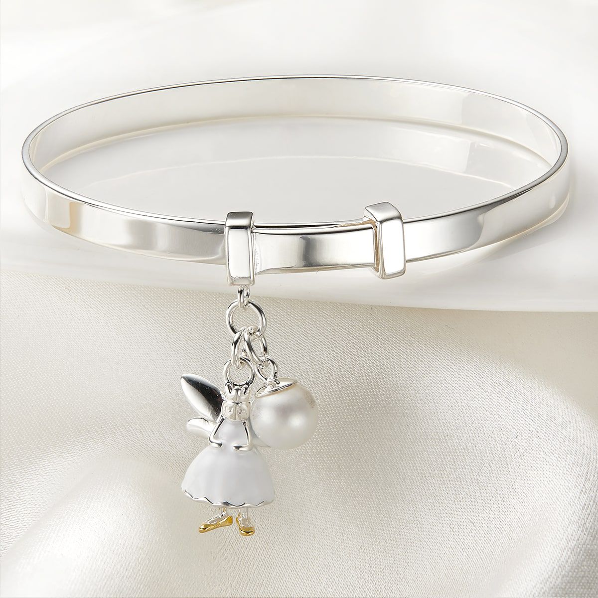 Silver White Fairy Baby Bangle  — Fairy Wish