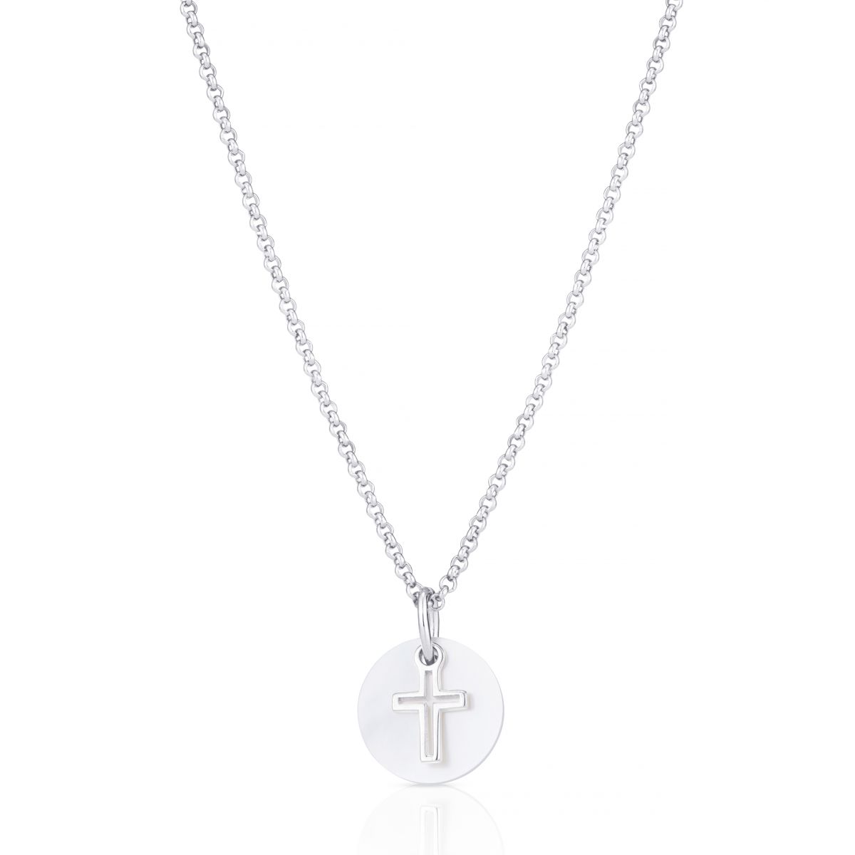 Sterling Silver Hope Open Cross Necklace