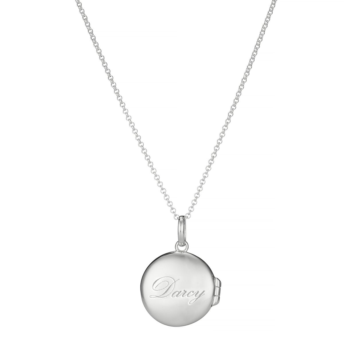 Sterling Silver Forever Diamond Large Locket Necklace