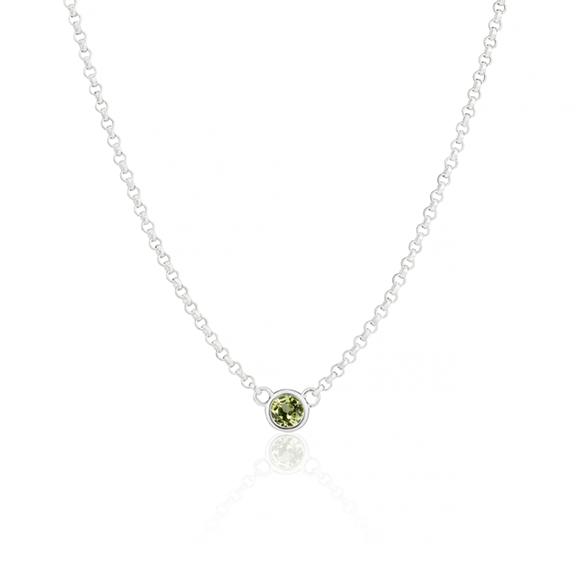 August Peridot Birthstone Necklace