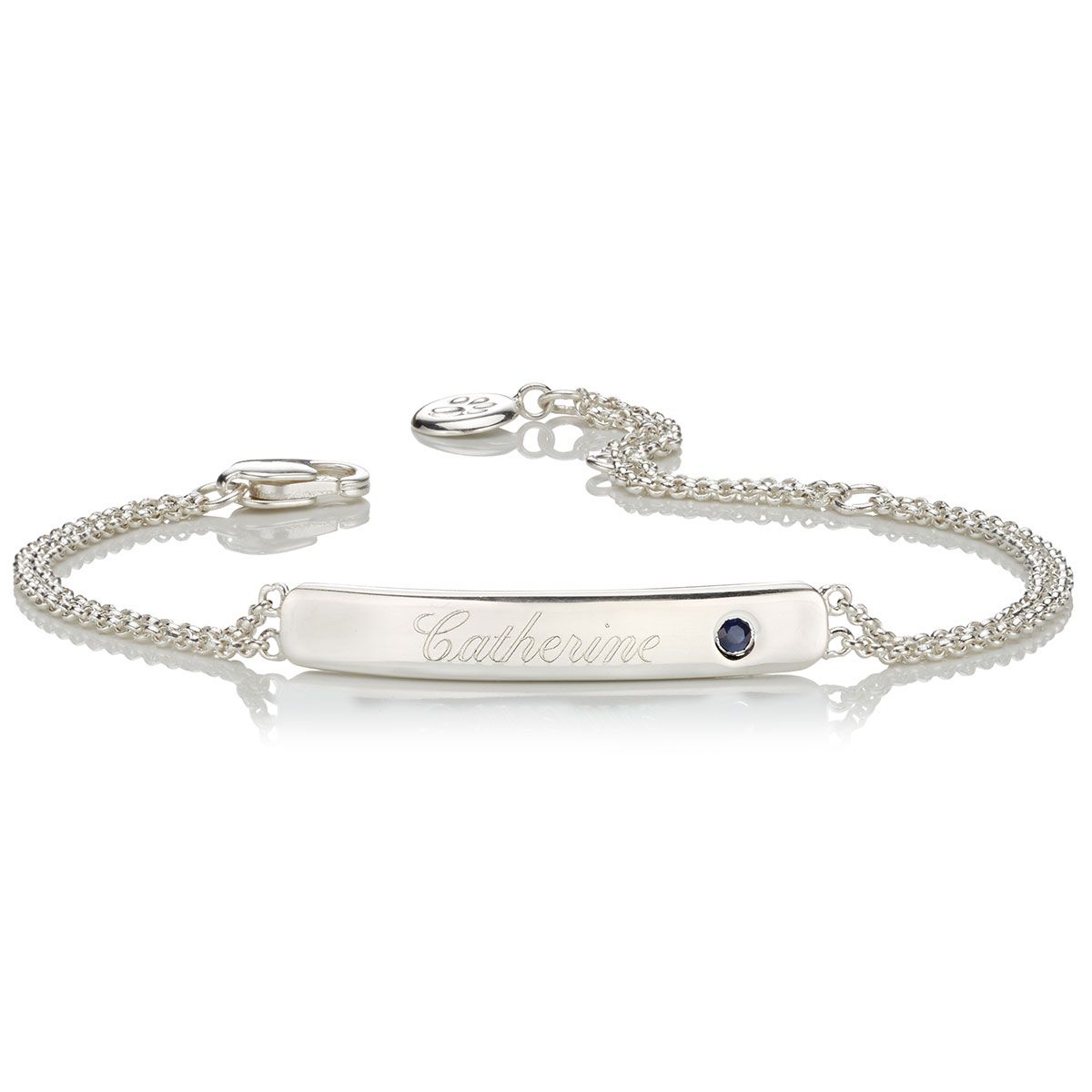 Personalized September Sapphire Birthstone Bracelet