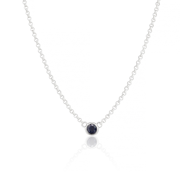 September Sapphire Birthstone Necklace