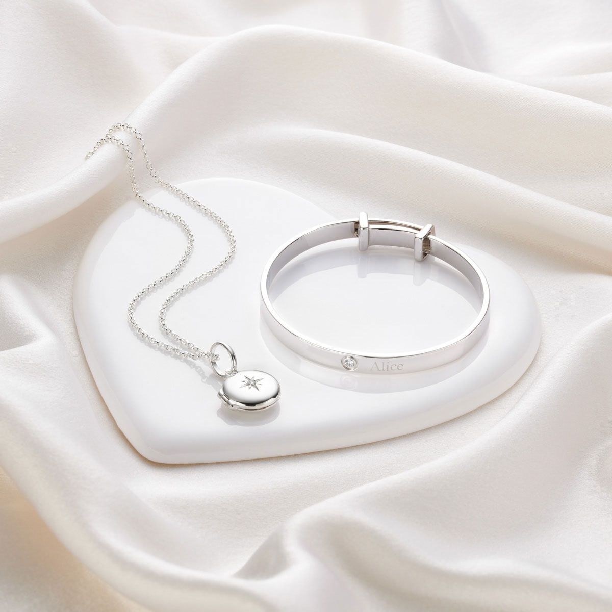 Personalized Sterling Silver Forever Diamond Gift Set