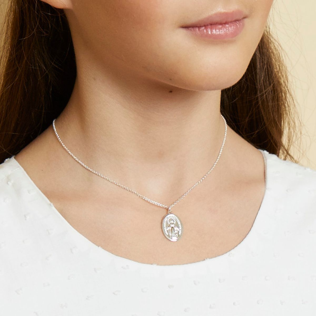 Sterling Silver Miraculous Medal Necklace