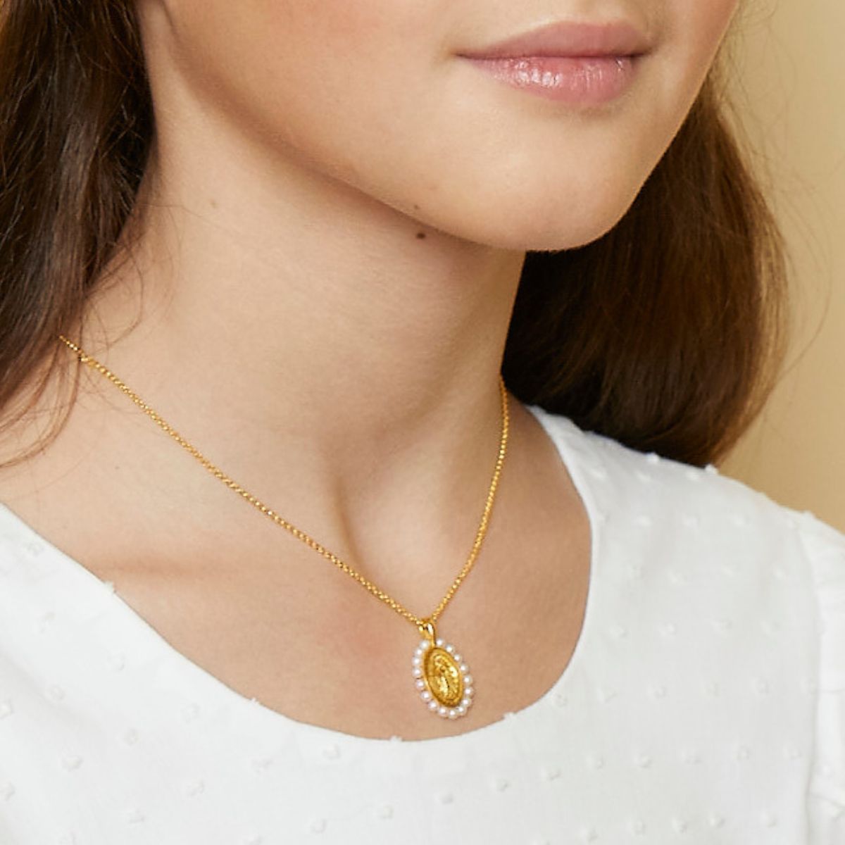 Gold Vermeil Freshwater Pearl Watch Over Me Necklace