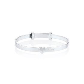 Silver Personalised Diamond Baby Bangle  — Baby Love