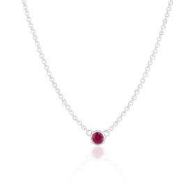July Ruby Birthstone Necklace