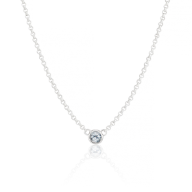 March Aquamarine Birthstone Necklace