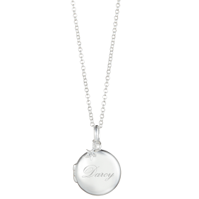 Personalised Large Lulu Diamond Locket Necklace with photo insets