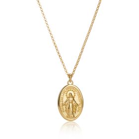 18ct Gold Vermeil Miraculous Mary Watch Over Me Necklace