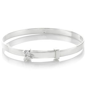 Love First Diamond Kiss Christening Bangle